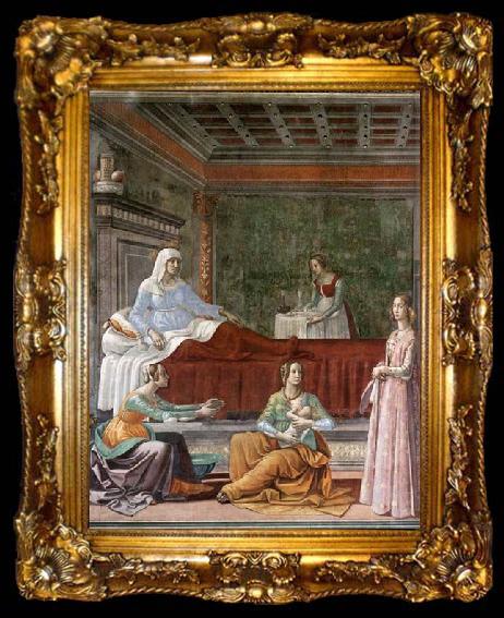 framed  GHIRLANDAIO, Domenico Detail of Birth of St John the Baptist, ta009-2